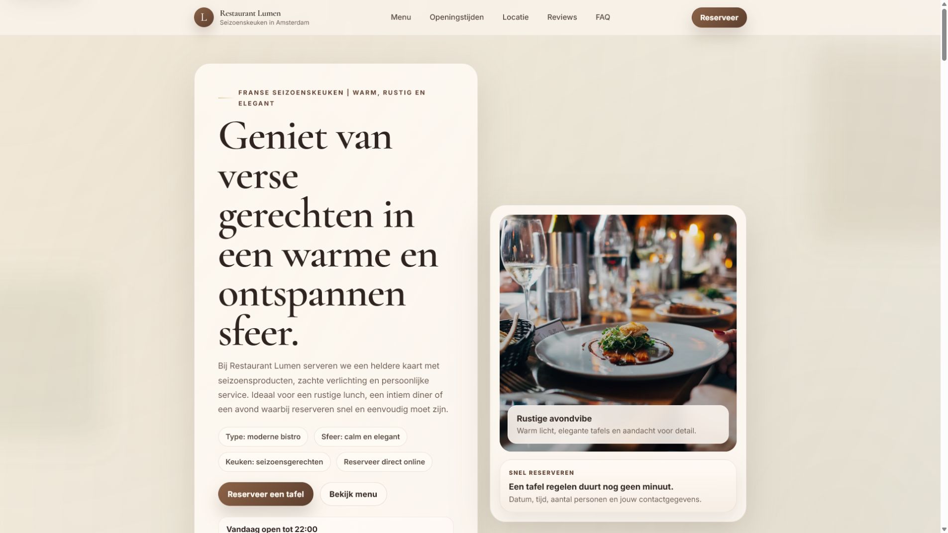 Voorbeeld van een moderne website